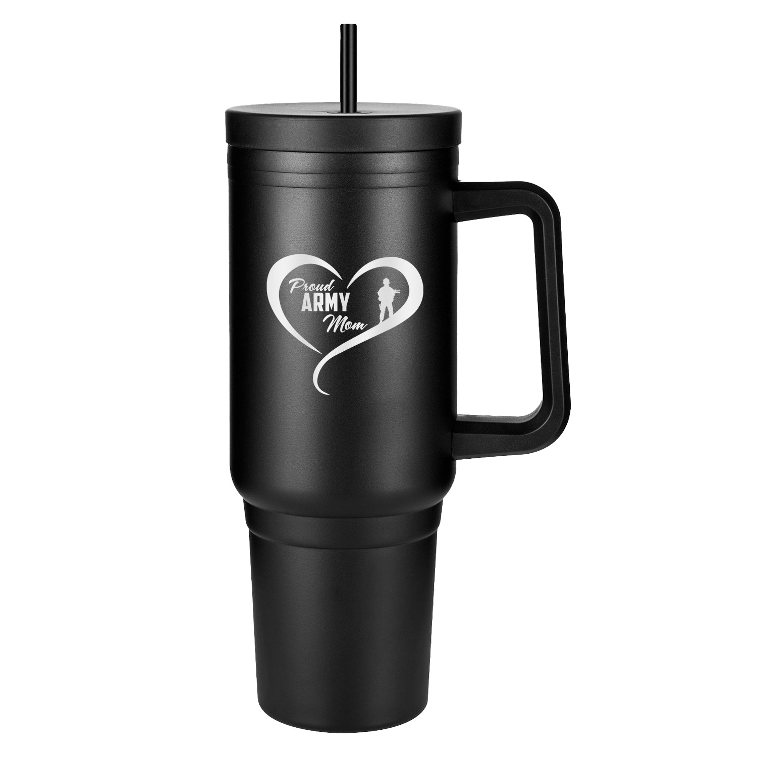 40oz Proud Army Family Tumbler - Heart Design