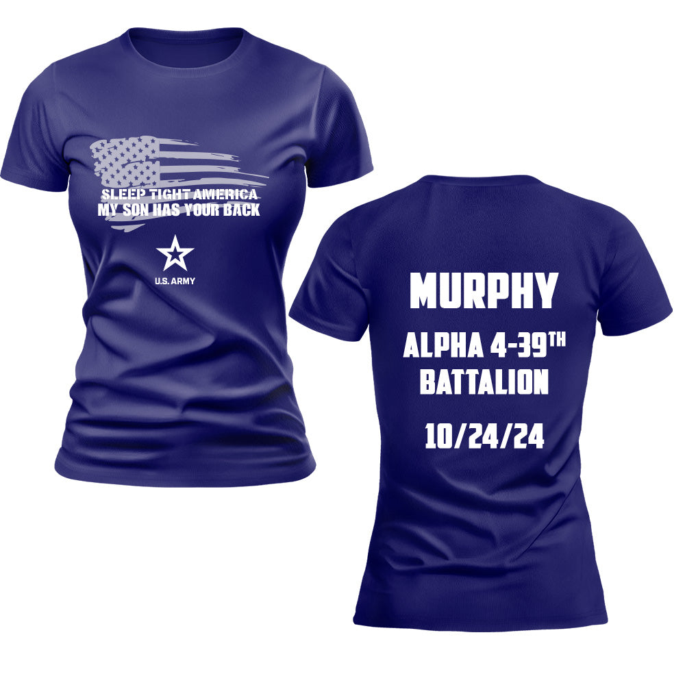 Women's Army "Sleep Tight America, My *Soldier* Has Your Back" T-Shirt