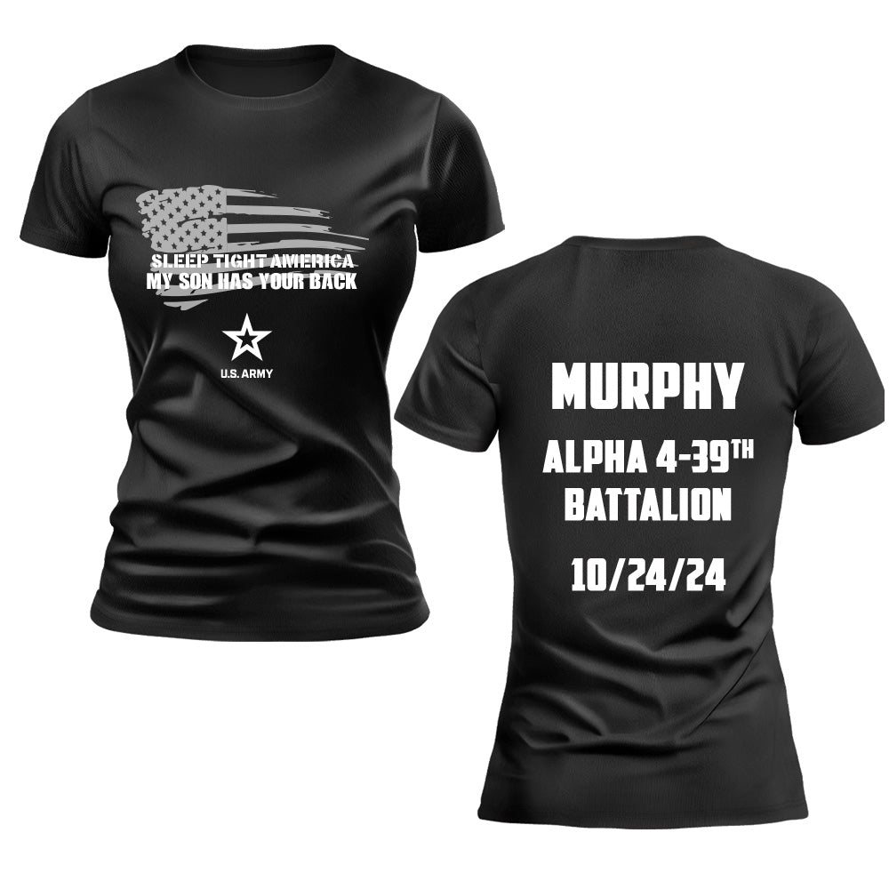 Women's Army "Sleep Tight America, My *Soldier* Has Your Back" T-Shirt