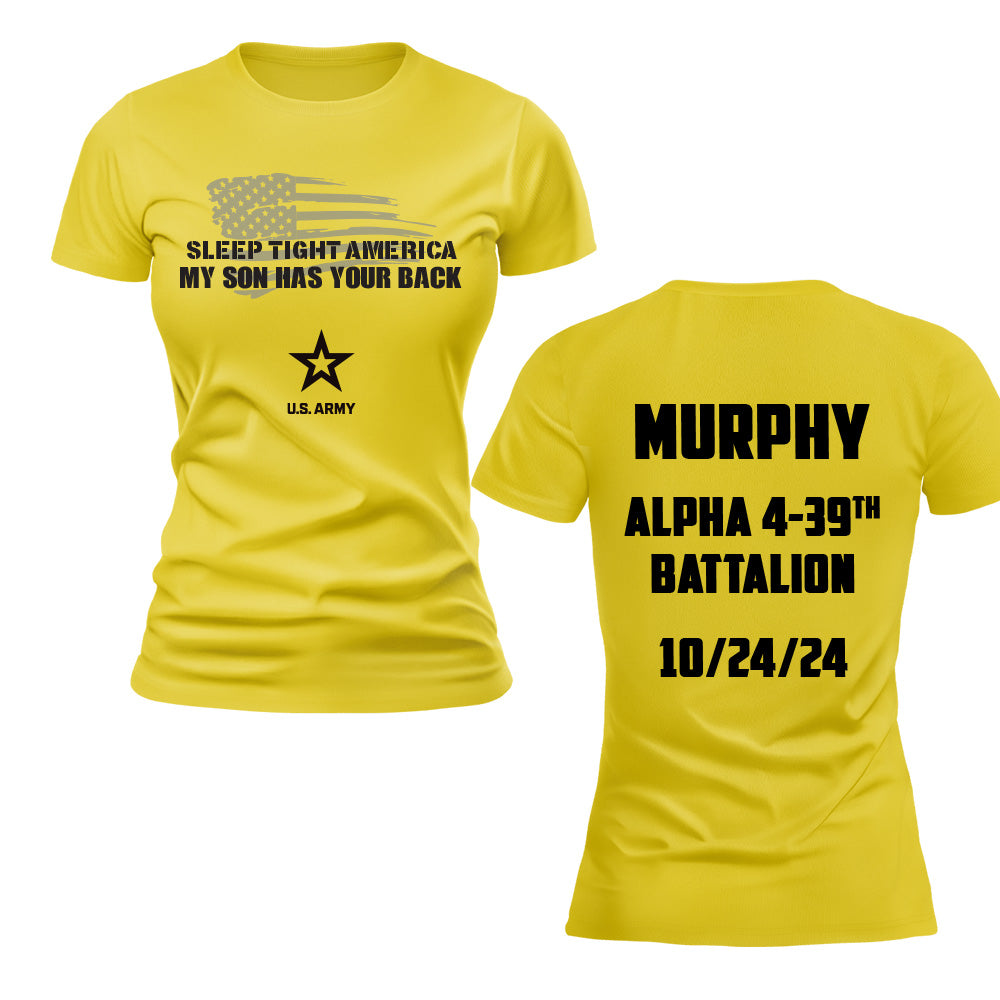 Women's Army "Sleep Tight America, My *Soldier* Has Your Back" T-Shirt