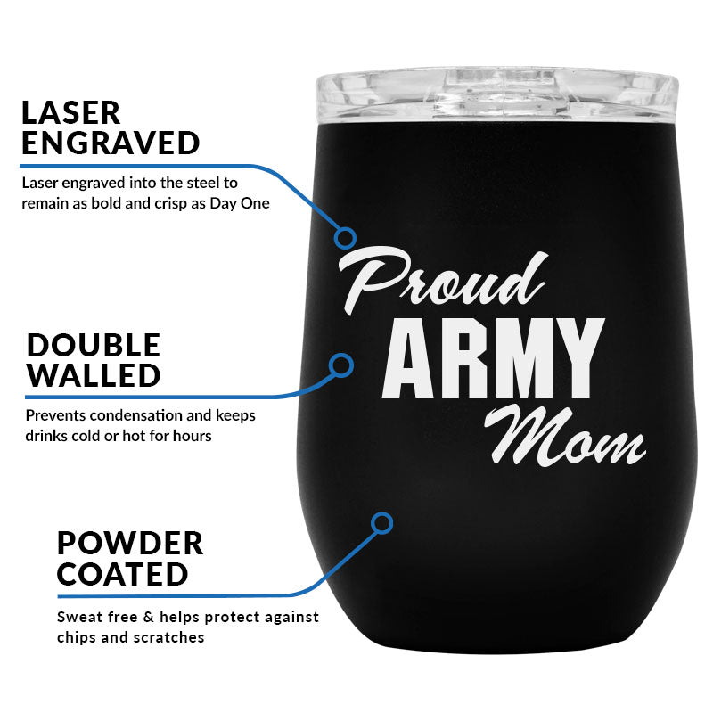 Proud Army Family Wine Tumbler