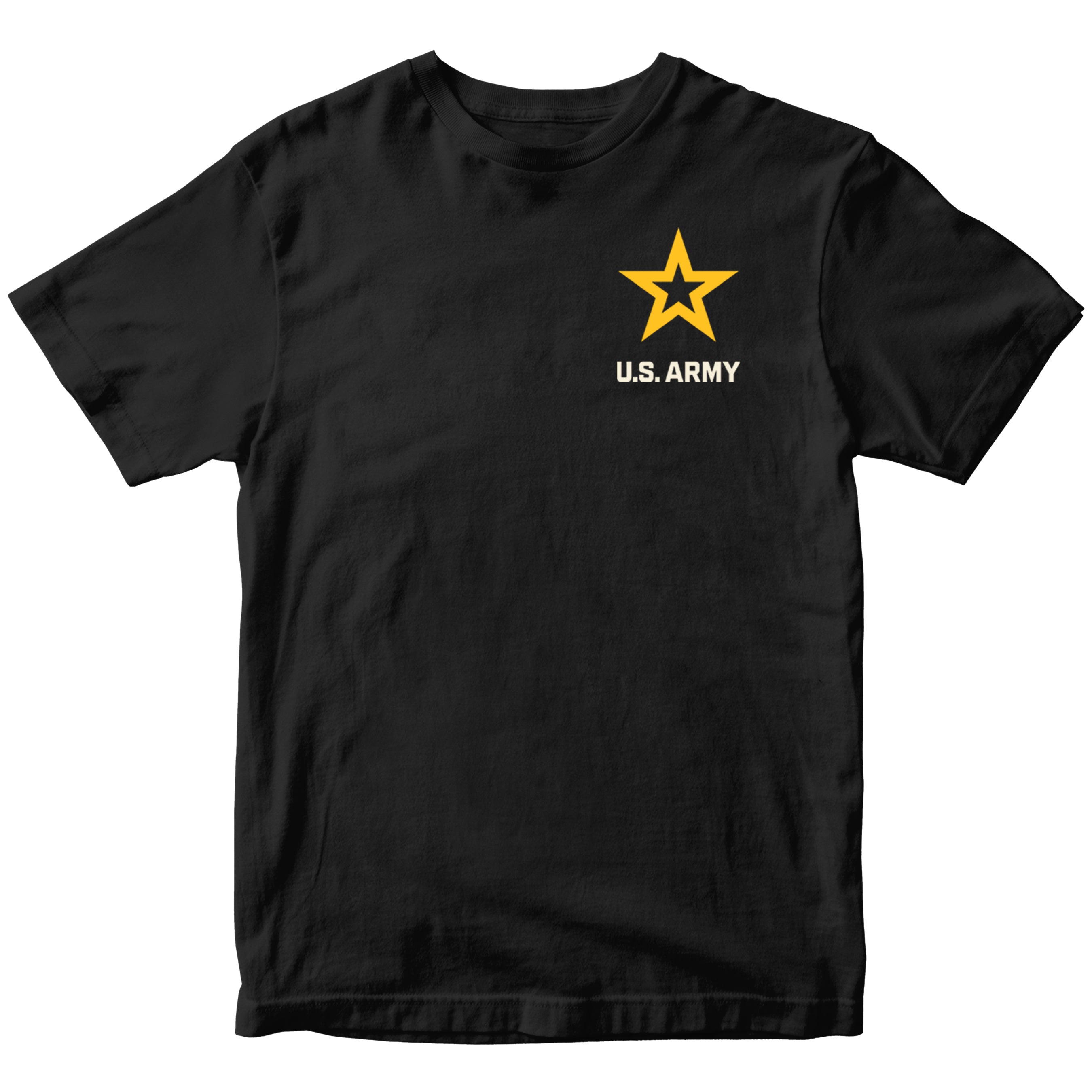 Army T-shirt with U.S. Army star emblem. Black Army Tee