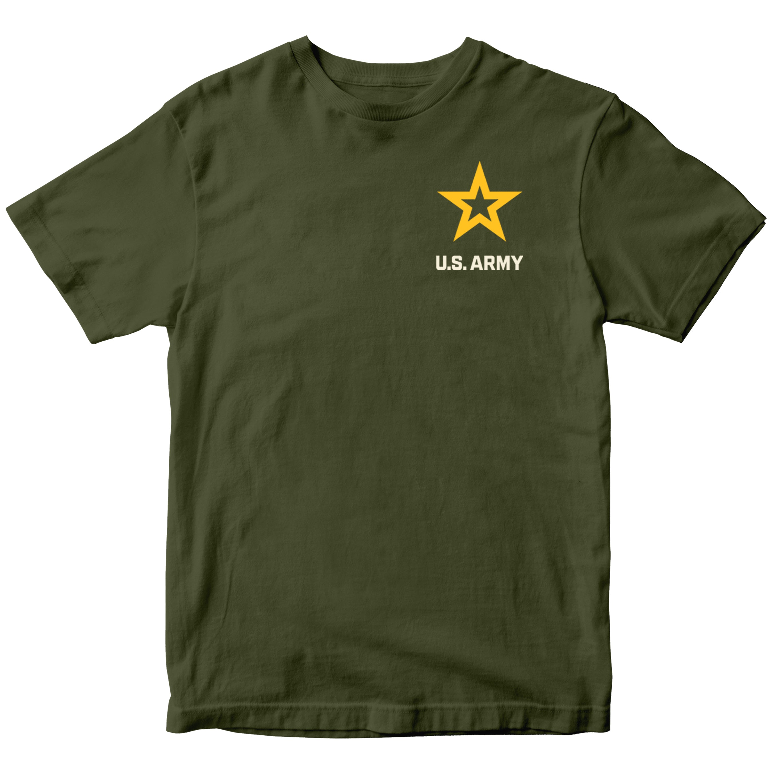 Army T-shirt with U.S. Army star emblem.  Green Army Tee