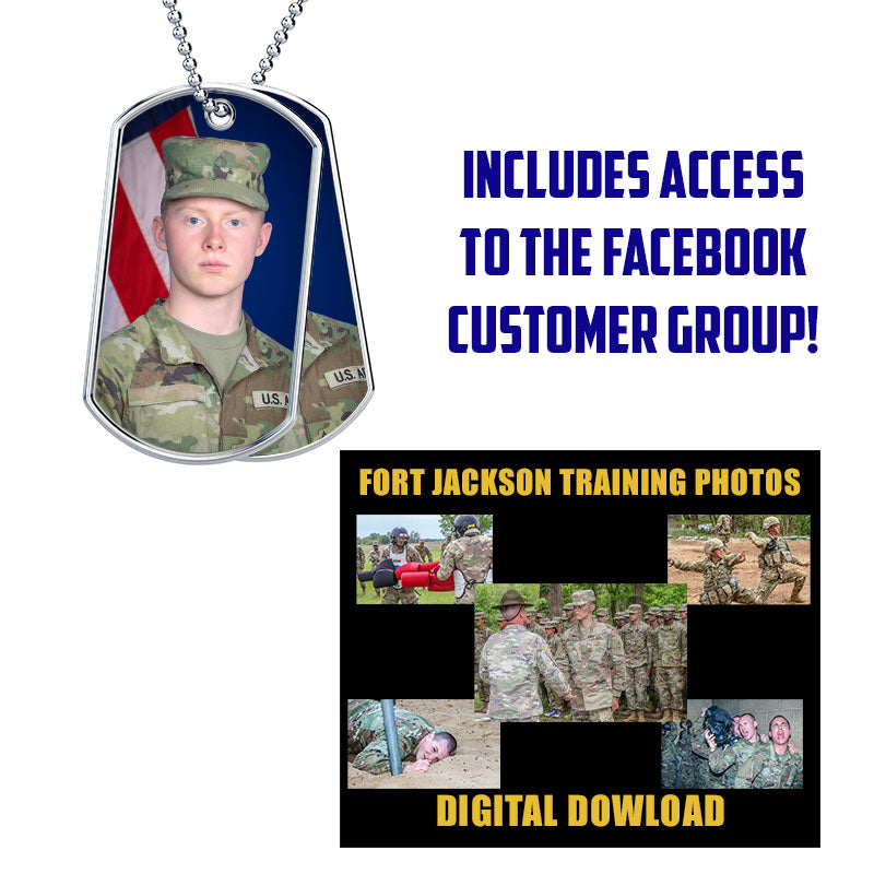Training Photos with Dog Tags