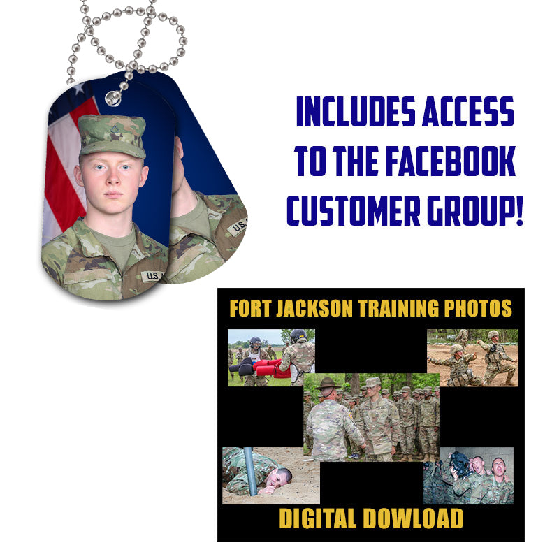 Training Photos with Dog Tags