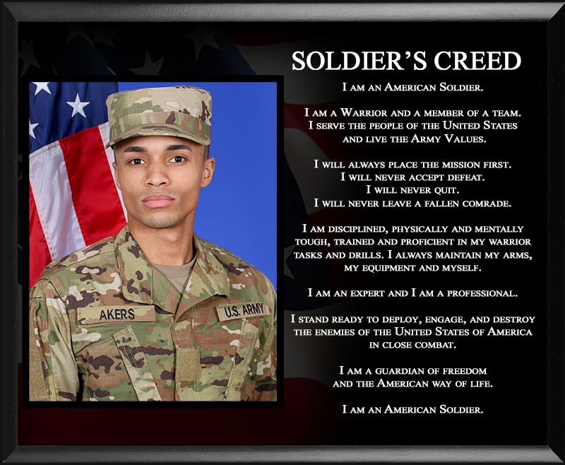 9" x 12" Soldier's Creed Plaque